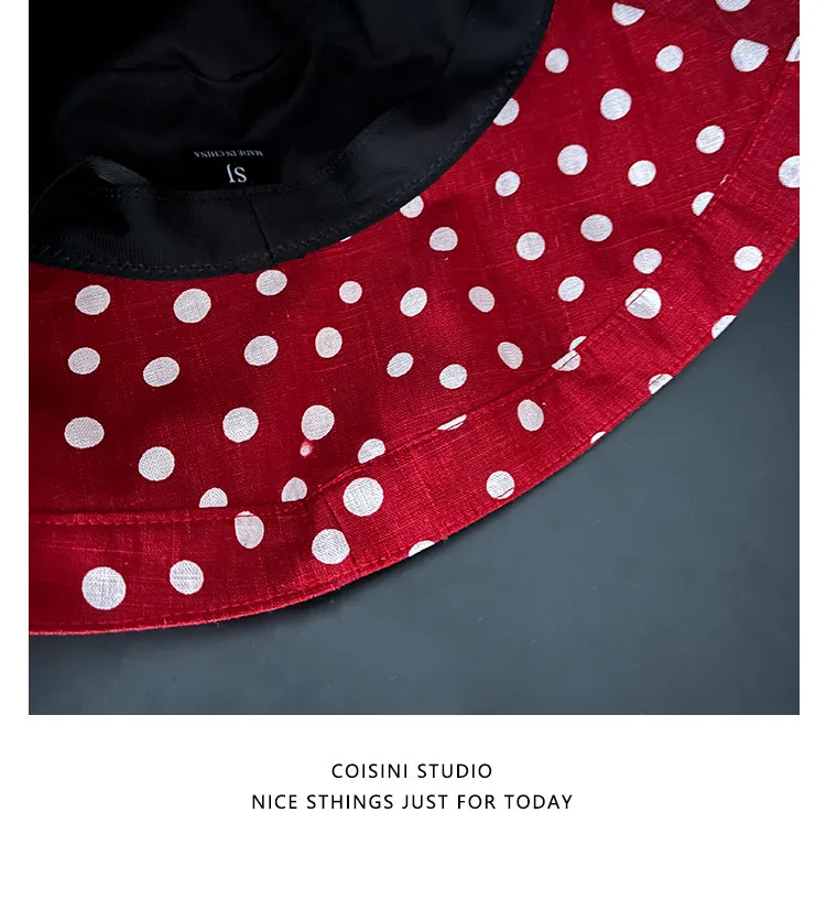 Modische Polka-Dot-Druck Bucket Hats mit breiter Krempe für Damen – Vielseitiger Sonnenhut für Sommer, Reisen und Freizeit – Detail 16