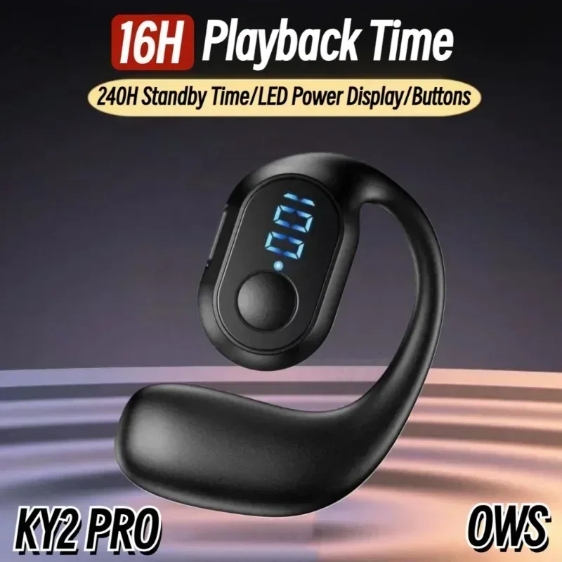 KY2 PRO Wireless Earphones Air Conduction OWS Headphone HiFi Ear-Hook Music Sports Noise Cancel Headset For All Smartphones