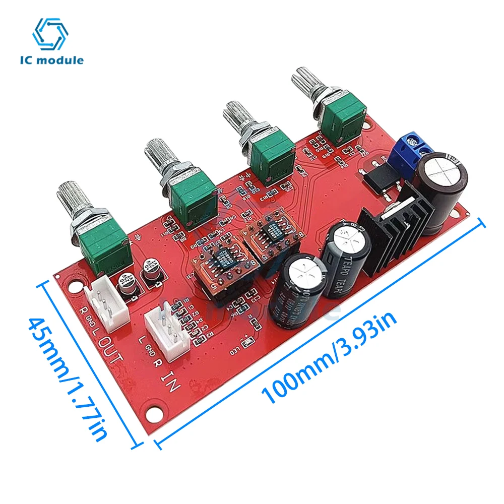 AD828 NE5532 Preamp Amplifier Board audiophile stereo HIFI Volume Tone Control Pre-amp Preamplifier Treble Midrange Bass Pre amp