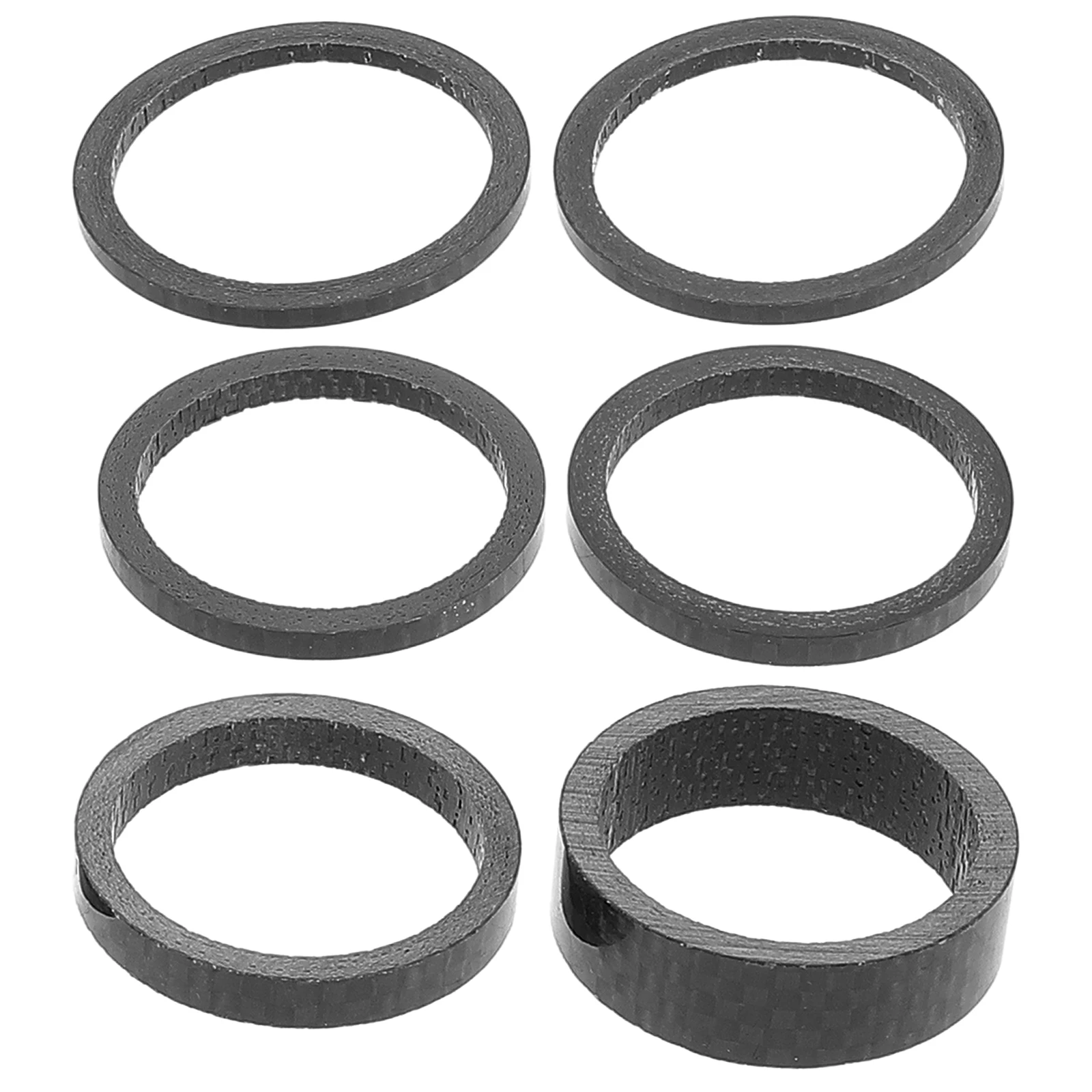 

6pcs Carbon Fiber Headset Spacers Lightweight Bike Accessory Stem Spacer Gasket For Mountain Road Bikes Sturdy Practical Cyclist