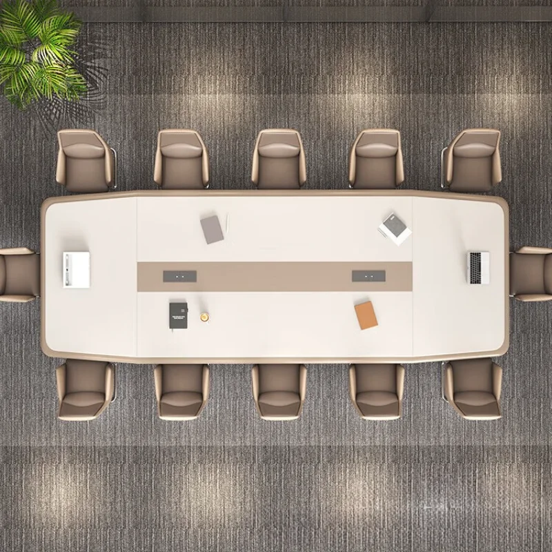 Simple modern paint office strip meeting size training negotiation simple table and chair combination