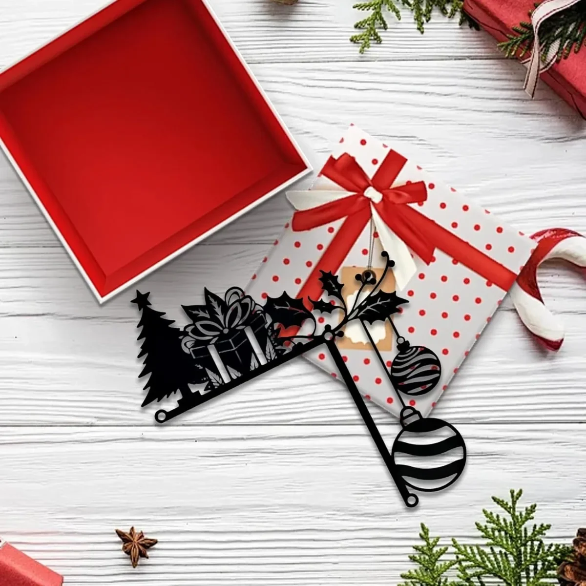 1PC Metal Christmas Door Frame Decoration Festive Top Corner Sign Durable for Extended Use