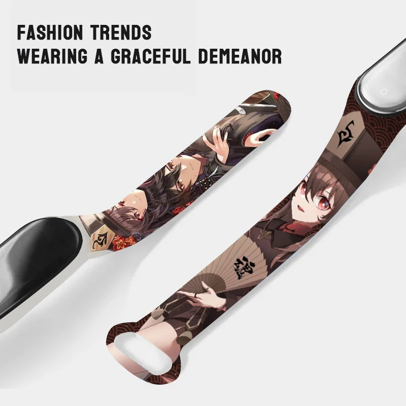 Anime Walnut Figure Printed Strap for Xiaomi Mi Band 7 6 5 4 3 Sport Wristband Replaceable Bracelet for Smartwatch Accessories