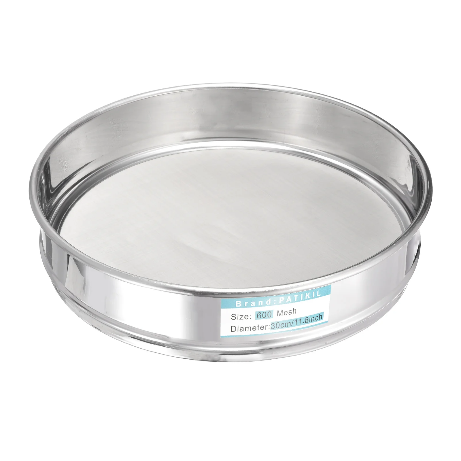 Lab Sieve 600-2400 Mesh 30cm Diameter Sifting Screen Wire Cloth Fine Mesh Sieve 304 Stainless Steel for Industrial Laboratory