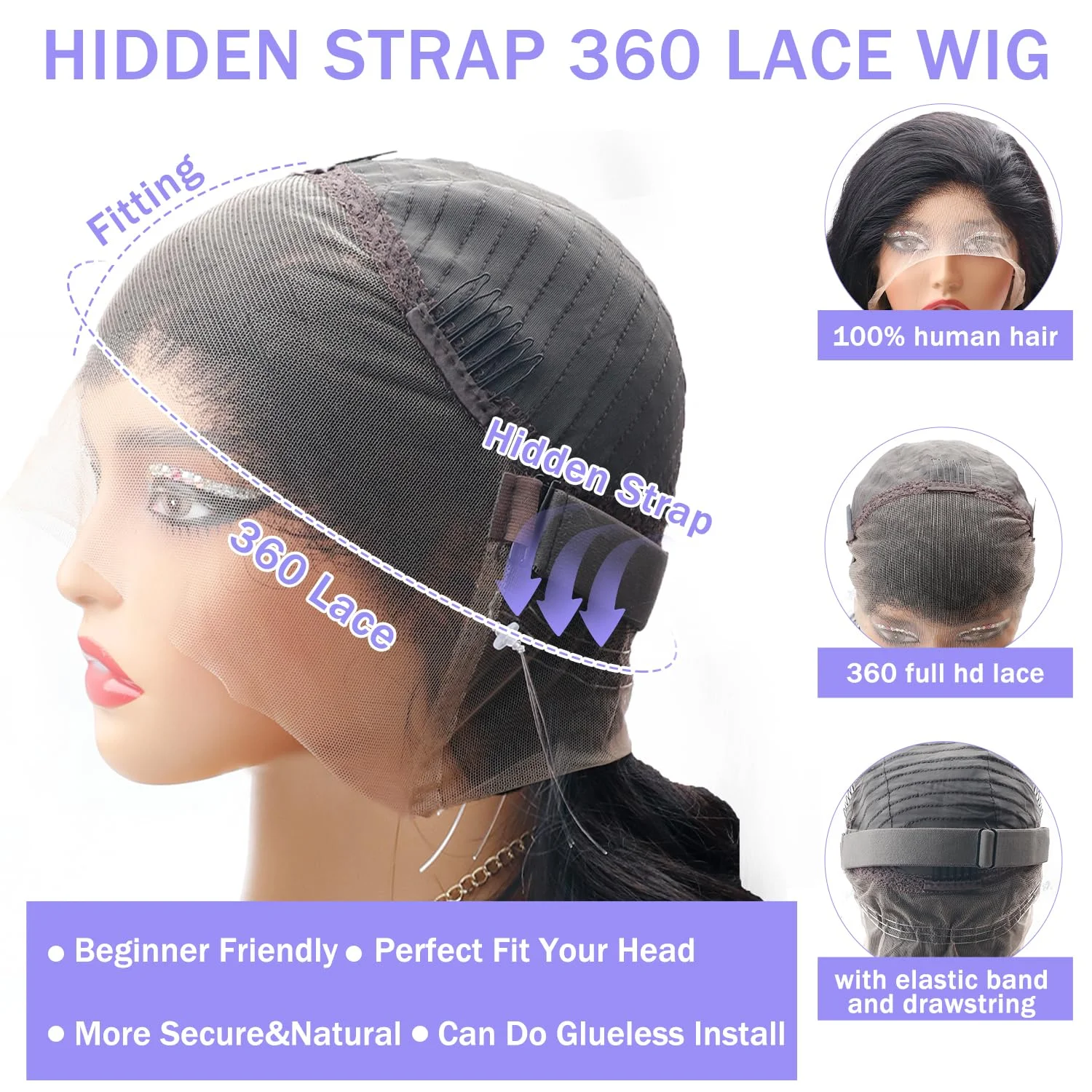 30 32 بوصة 250 الكثافة 360 HD كامل الدانتيل الجبهة الباروكات موجة عميقة الشعر البشري Invisi حزام الدانتيل الجبهة الباروكات شعر الإنسان قبل قطعها مع #6