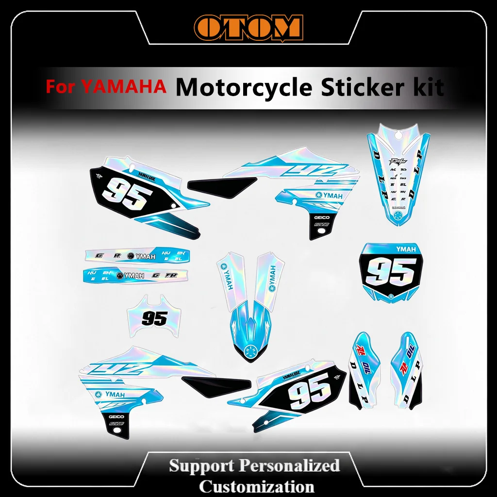 

OTOM Holographic Customize Motorcycle Graphics Full Decals For YAMAHA YZ250F YZ450F WRF250 WRF450 2018-2025 Sticker Kit