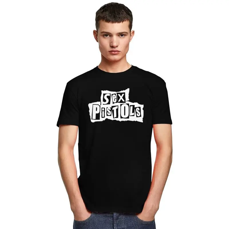 Custom Sex Pistols Rock Roll T Shirts for Men Cotton Tee Heavy Metal Band Tshirts Short Sleeved Urban T-shirt Clothes