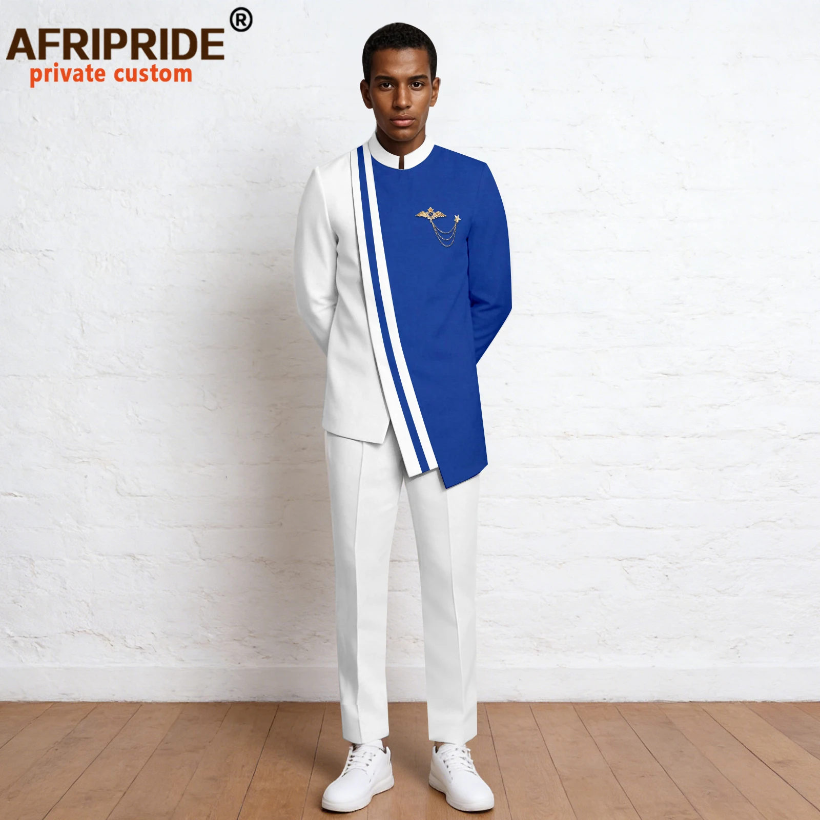 

Men`s Business suits Brooch Blazer and Pants 2 piece Set plus size african clothes Formal Outfits Bazin Riche Attire 2616013
