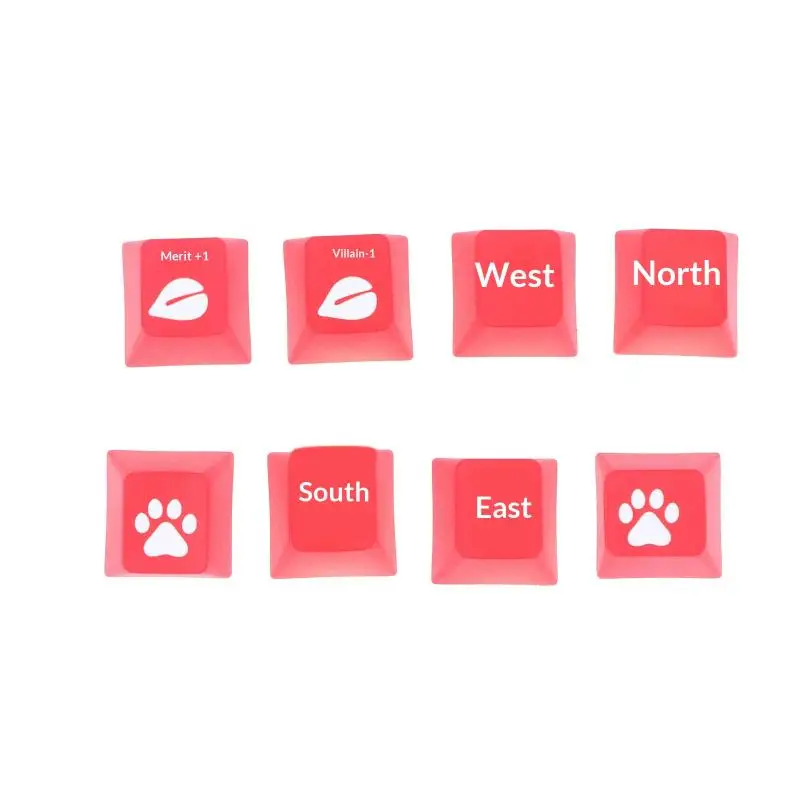 【Y】Keycaps Translucent Direction Keys Mechanical Keyboard Accessories ABS Chinese Culture East South West North Red