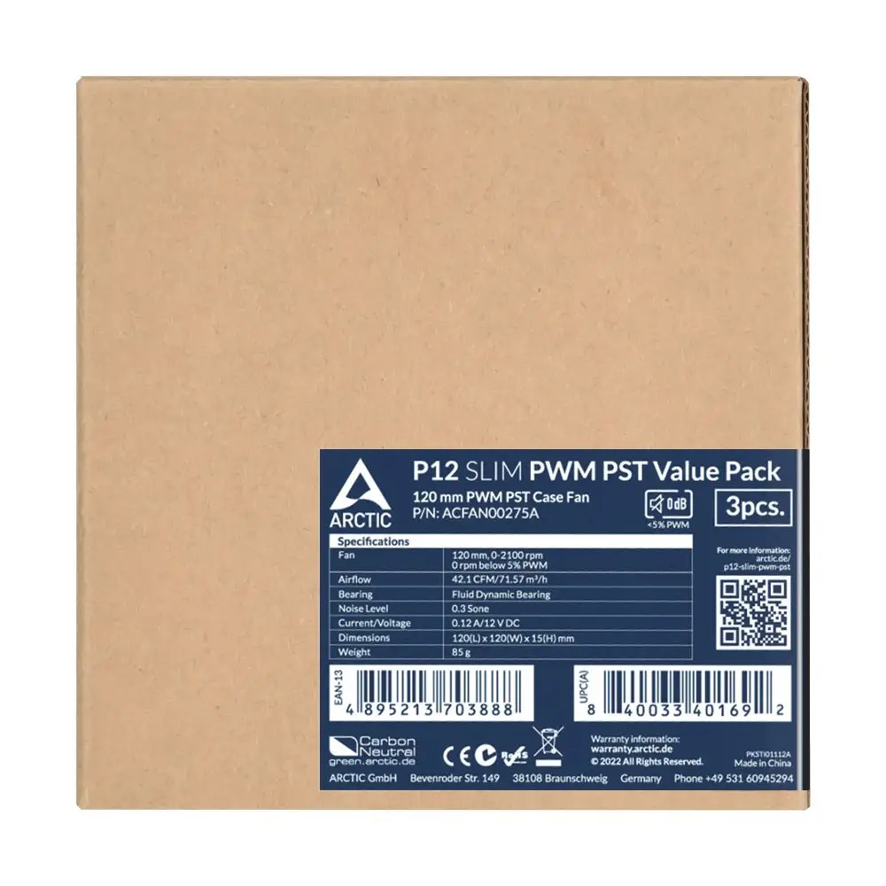 [Syrin Official] Arctic P12 Slim Pwm Pst Value 3 Pack
