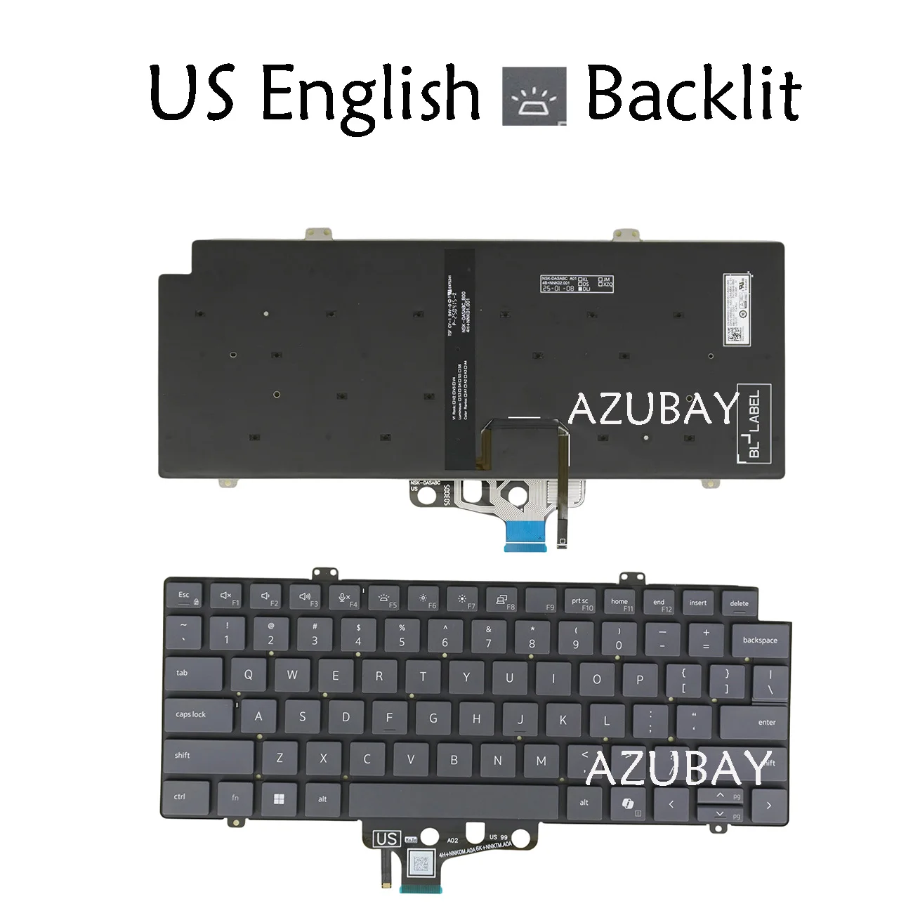 Backlight Keyboard For DELL 0RW20C, Pro 14 Plus PB14250 PB14255,Pro 14 PC14250 PC14255,Pro Max 14 MC14250 MC14255 US English