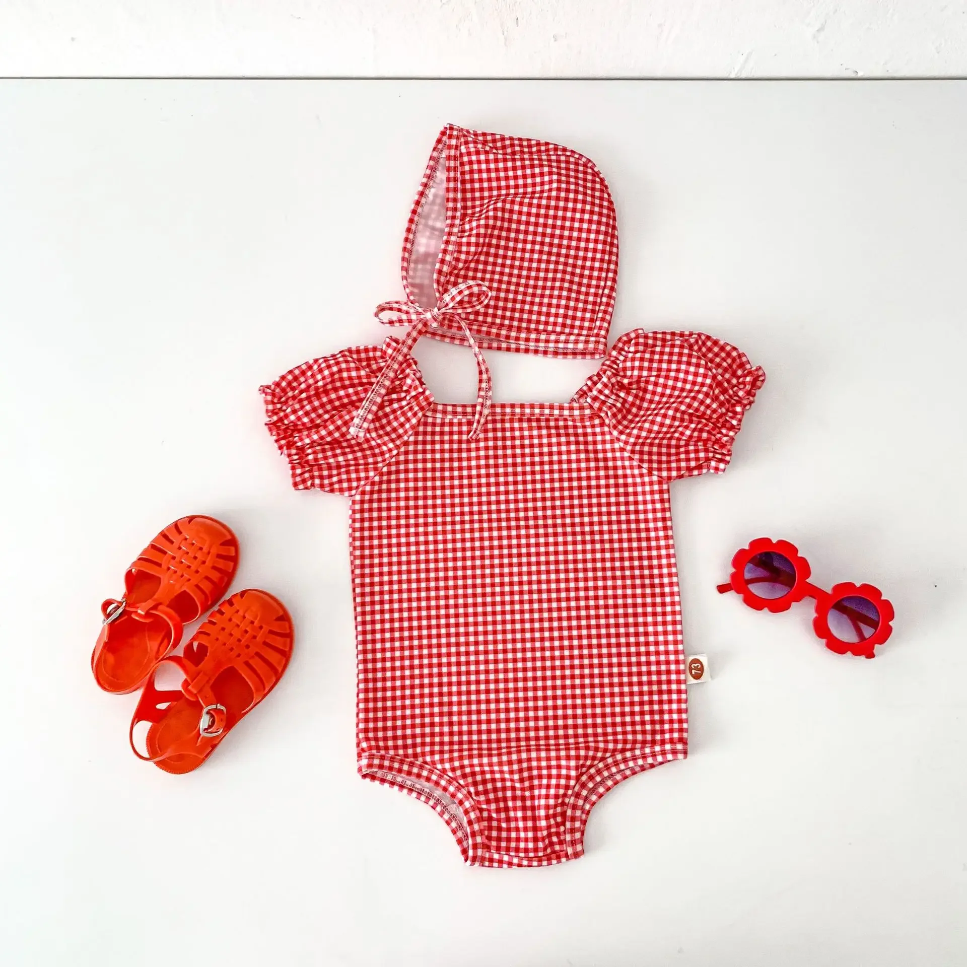 ZOETOPKID 2-teiliges Set Sommer-Baby-Badeanzug mit Schwimmkappe, Einteiliger Badeanzug für Mädchen, Schnelltrocknender Strand-Badeanzug für Draußen – Detail 17