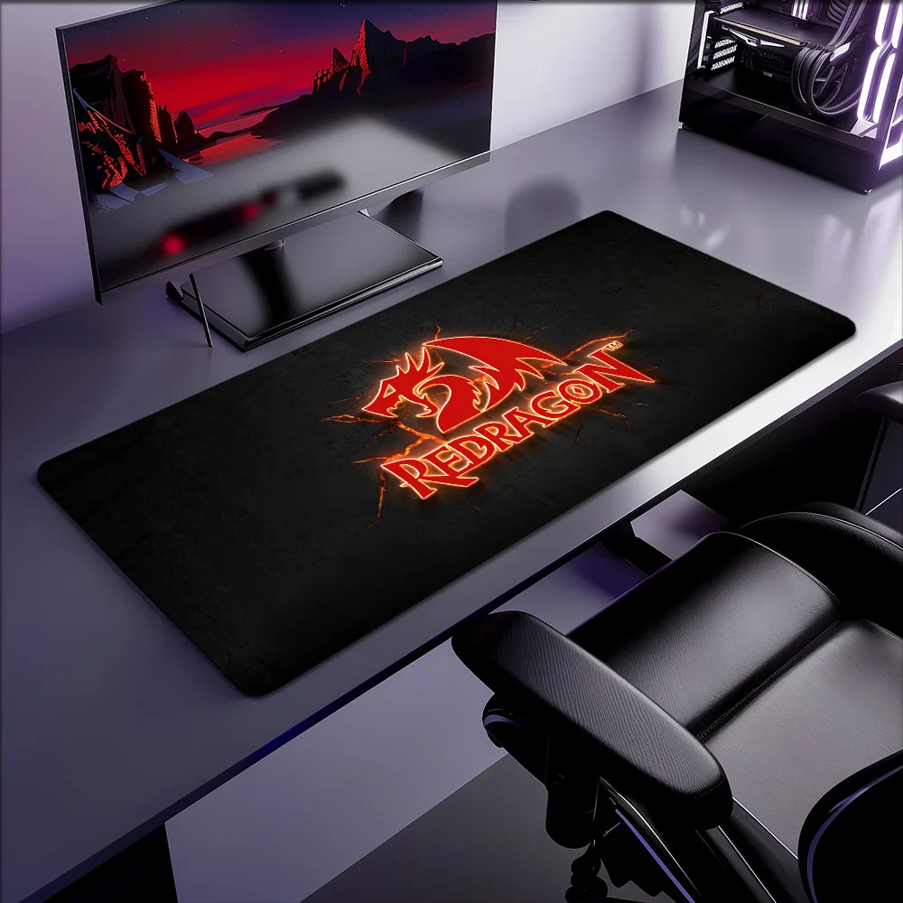 Red R-Redragon Black Mouse Pad Non-slip Thickened Large Writing Lockedge Office Student Gaming Cushion MousePad