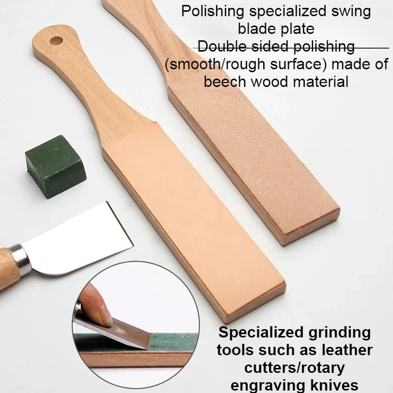 Cowhide Deburring Sharpening Board Polished Mirror Surface Swinging Blade Board Double-sided Sharpening Cloth for Sharper Edges