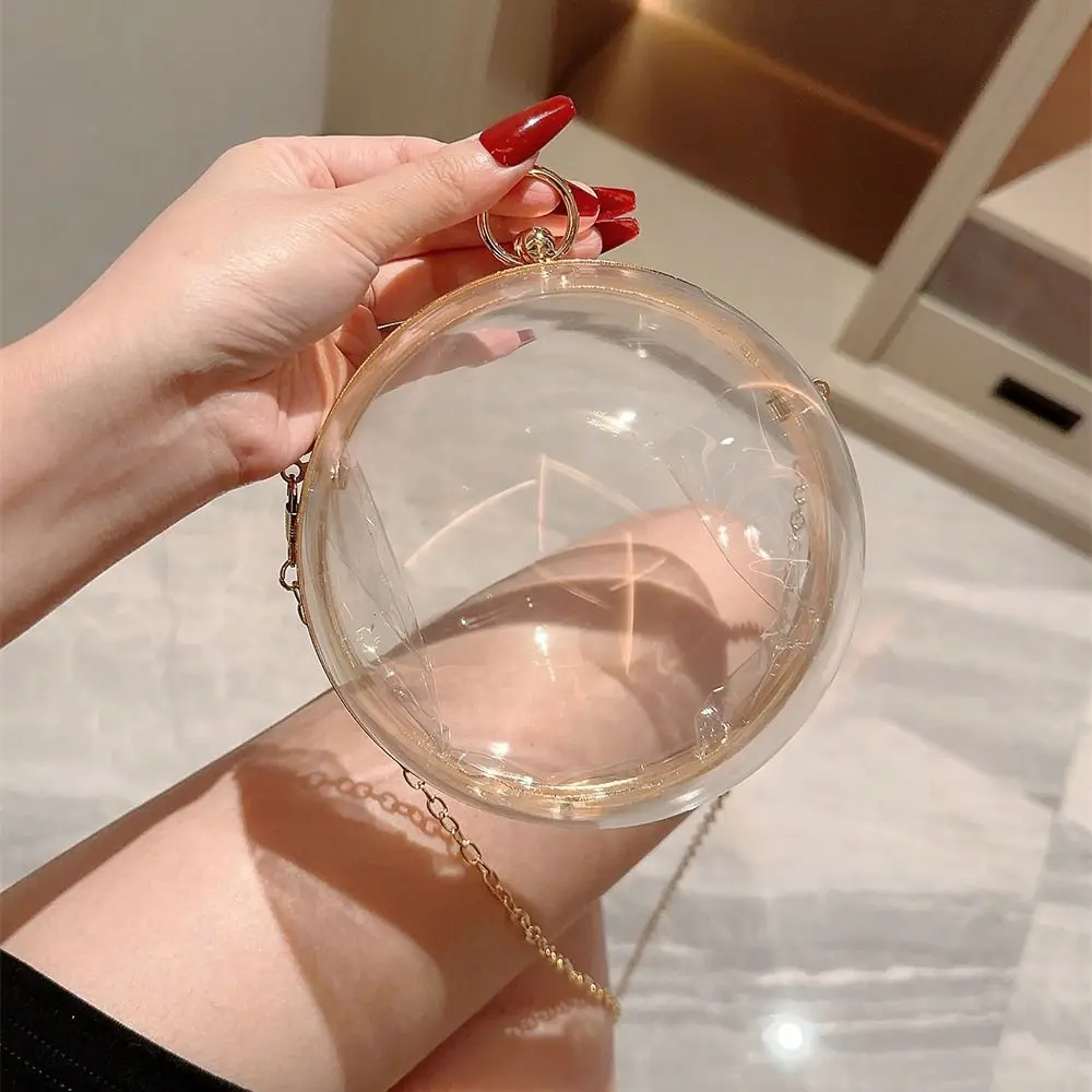 Transparent Circular Banquet Clutch Evening Bag Crossbody Bag Women Elegant Chain Shoulder Bags Luxury Purse Female Handbags