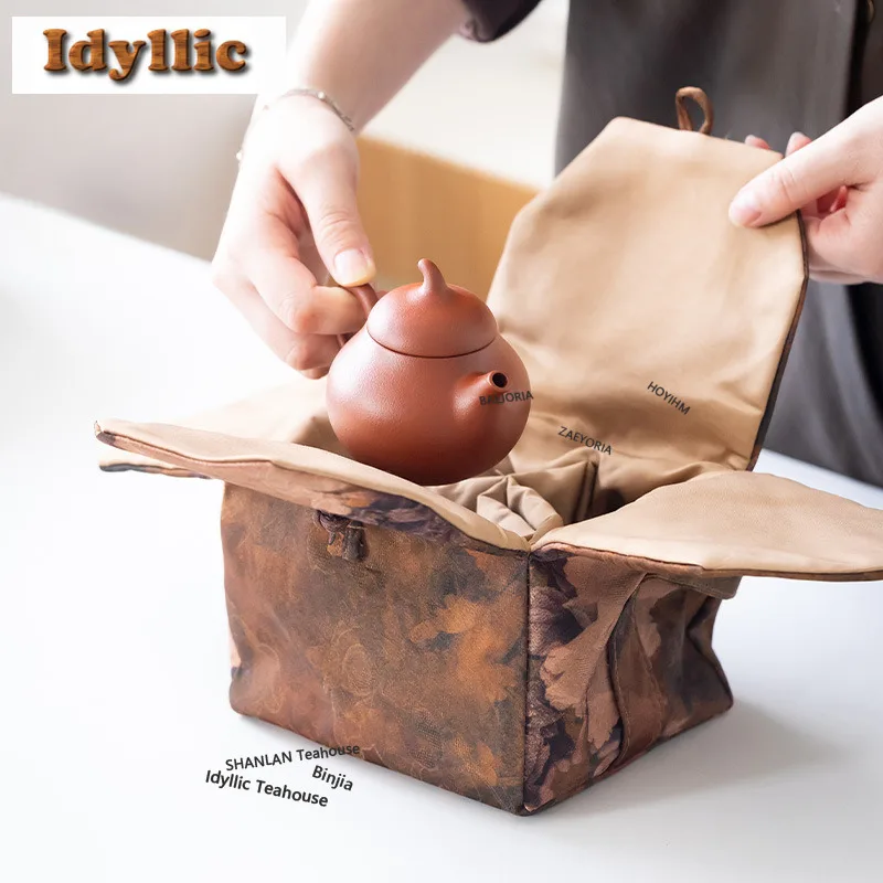 Weaving Cotton Tea Cozies Creative Teapot Shaped Bag Tea Cozy For Teapot Portable Bag Travel Tea Set Bag Cafes Accessories Gift