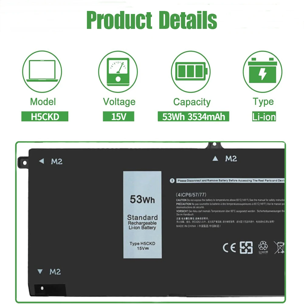 بطارية SKOWER JK6Y6 H5CKD لأجهزة Dell Inspiron 5408 5409 5501 5502 5508 5509 Vostro 5300 5301 5401 5402 Latitude 3410 3510 P129G