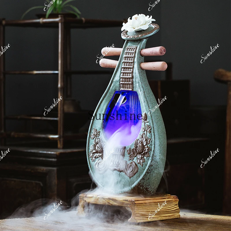 Flow ornament circulating water living room Chinese decoration desktop ceramic home jewelryYY