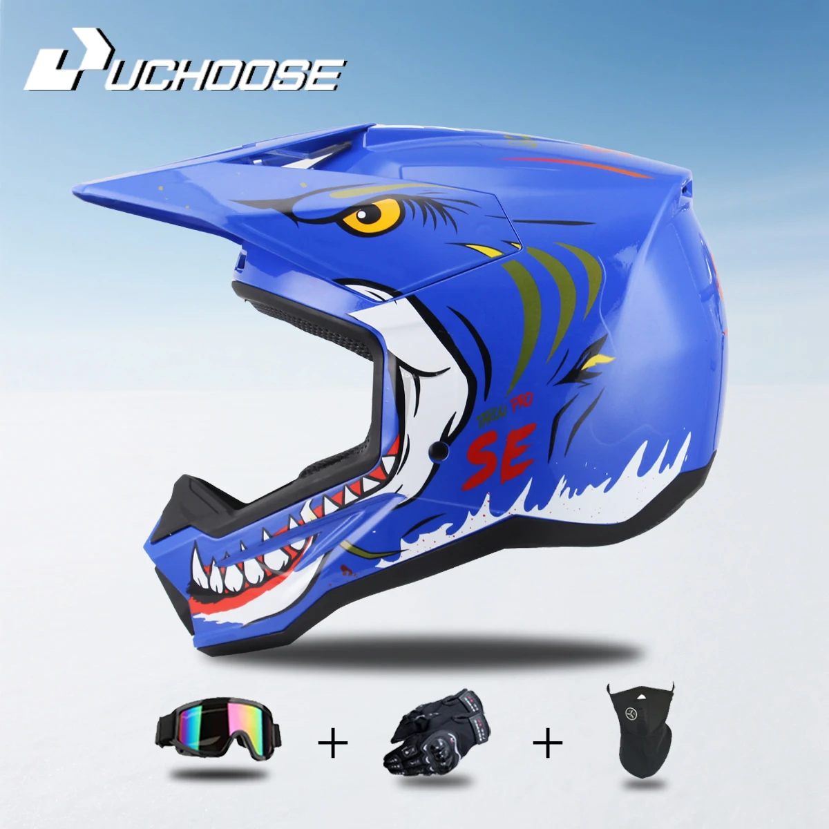 

Motorcycle off-road helmet fully covered electric vehicle pulling full helmet mountain downhill all season Three-Piece Gift Set