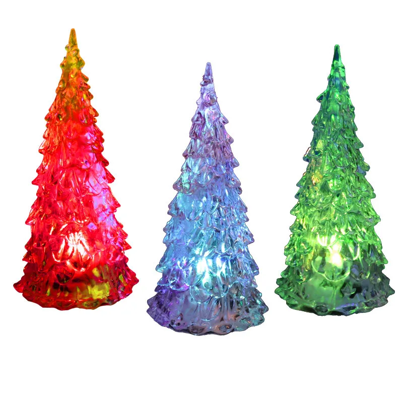 LED Acrylic Colorful Color Changing Christmas Tree Colorful Gradient Apple Night Light