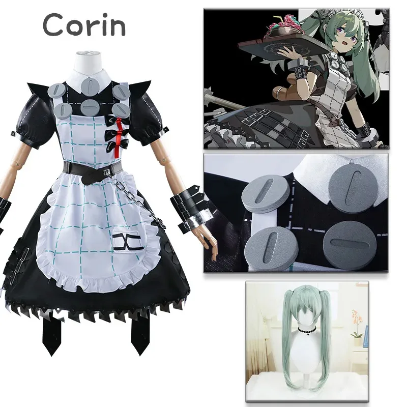 2025 Zenless منطقة صفر كورين ويكس تأثيري حلي موحدة شعر مستعار أنيمي هالوين ملابس تنكرية للحفلات لعبة النساء ZZZ