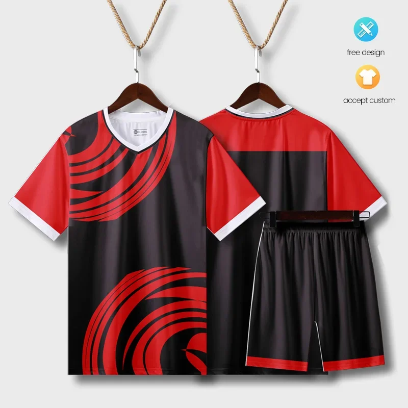

Custom Full Sublimation 100% Polyester Embroidery Logo Print Mens Soccer Uniform Mesh Fabric Culb Team Football Jersey WO-X1308