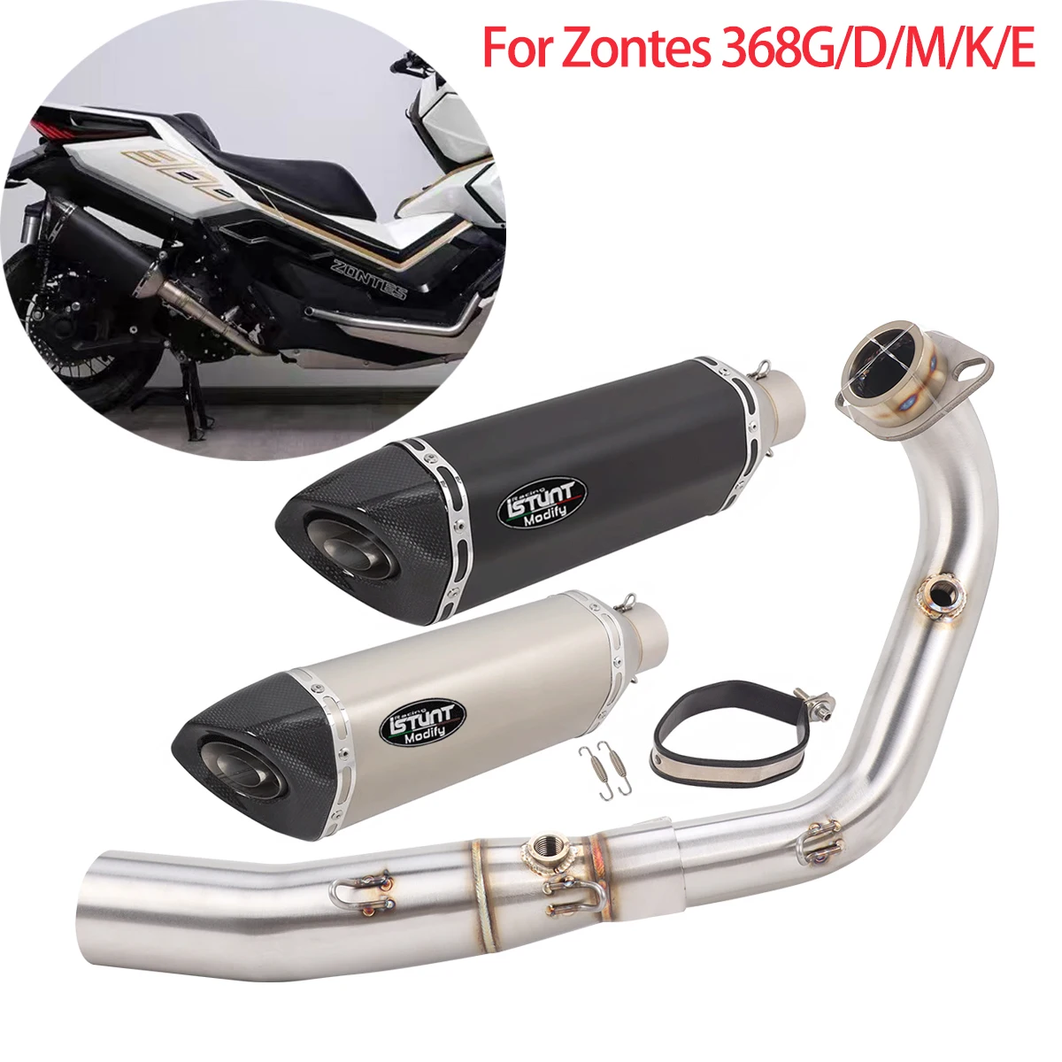 

Slip on Exhaust Header Link Pipe For ZONTES 368G 368D/M/K/E Muffler Link Front Pipe 51mm Modify Escape