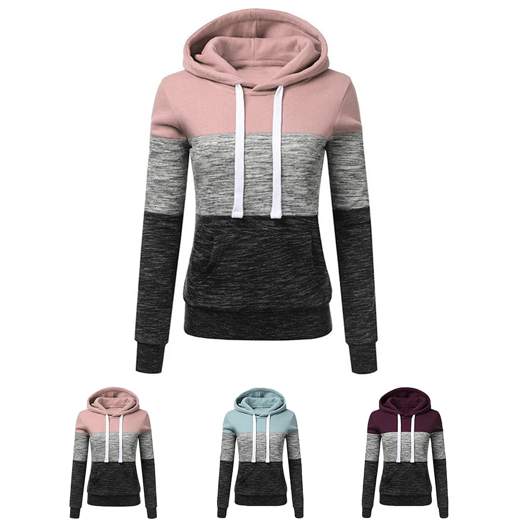 Dames Meisjes Hoodies met trekkoord Patchwork Pocket Hoodies Sweatshirt met capuchon