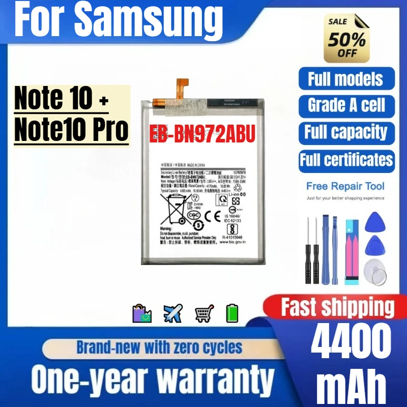 

EB-BN972ABU for Samsung Note 10 +/Note10 Pro Phone Battery High Quality High Capacity Replacement Bateria Grade A Cell with Tool