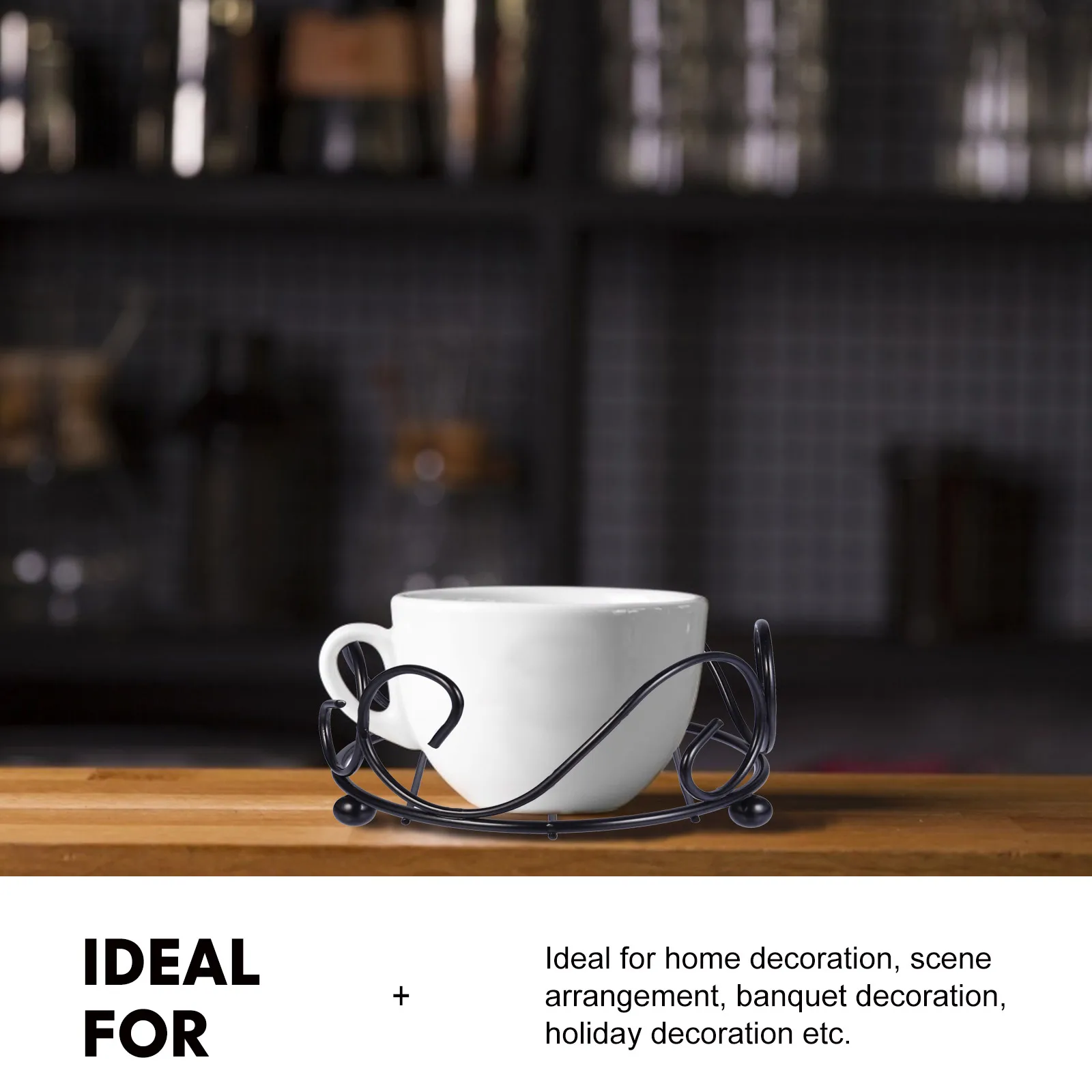 

2PCS Coaster Holder Insulated Heat Pad Wrought Iron Rack Round Cup Mat Table Decor Home Decoration Banquet Holiday Gift