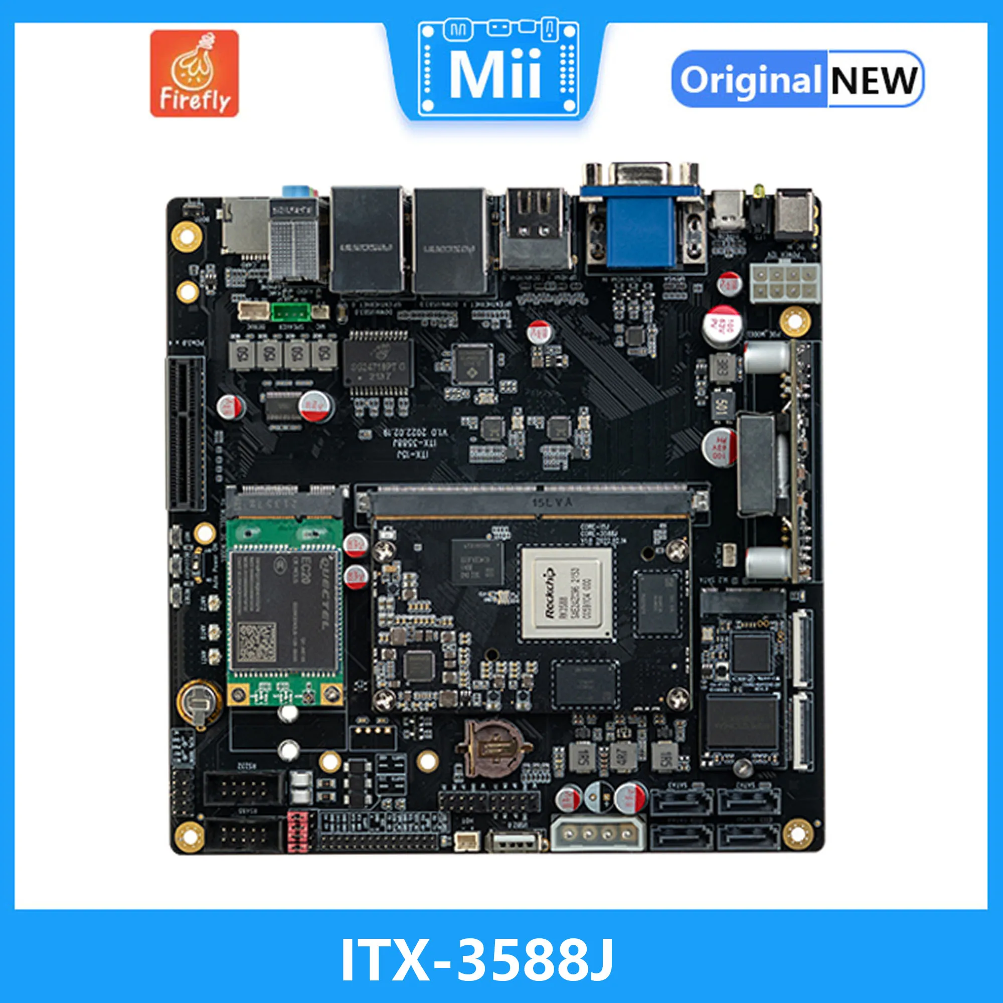 

ITX-3588J Rockchip RK3588 Mainboard 8K AI Mini 8-Core 64-Bit Processor MotherBoard WiFi6 5G 6Tops Edge Computing Ultra RK3568