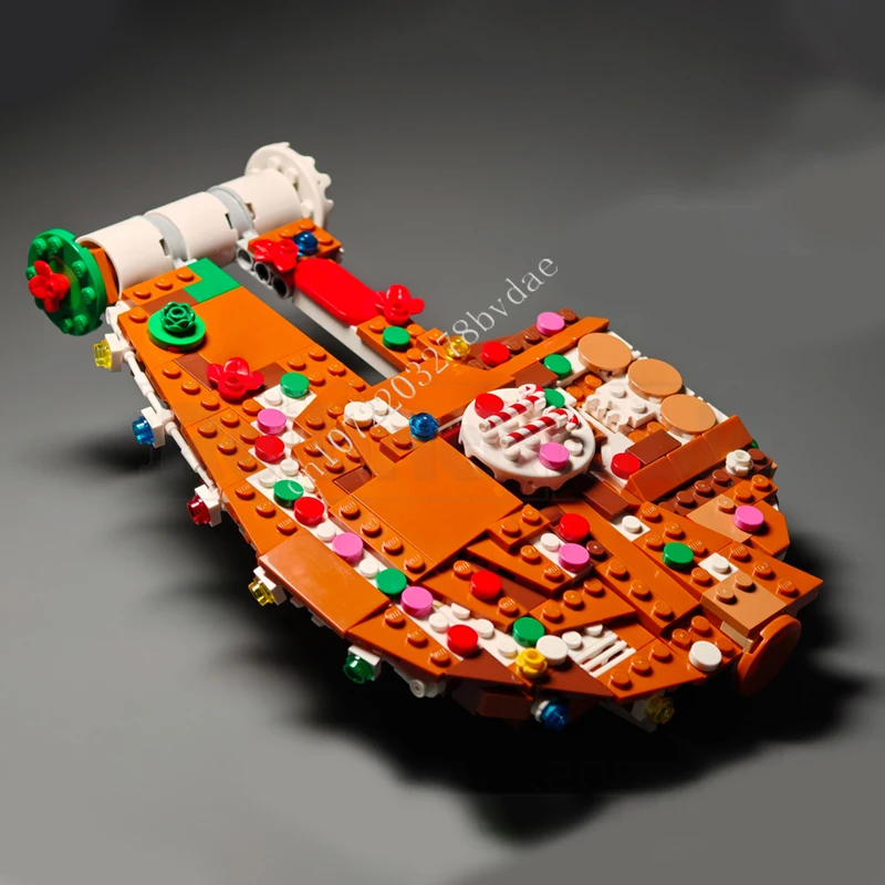 419PCS Gingerbread Outrider Space War Military MOC SpaceShip Battle Puzzles Holiday Christmas Birthday Toy Gift for Kids Ages