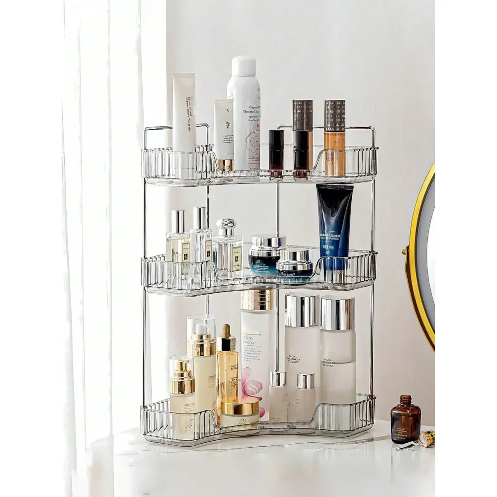 

Органайзер для столешницы в ванной, подносы для ванной комнаты, органайзер для косметики, поднос для парфюмерии, кухонная подставка для специй, подходит для 90 предметов