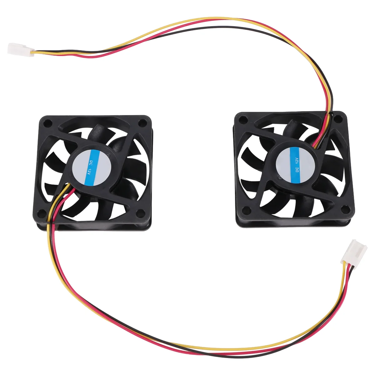 60Mm 6Cm DC 12V 3 Pin Computer Case CPU Cooler Cooling Fan Black 2 Pcs