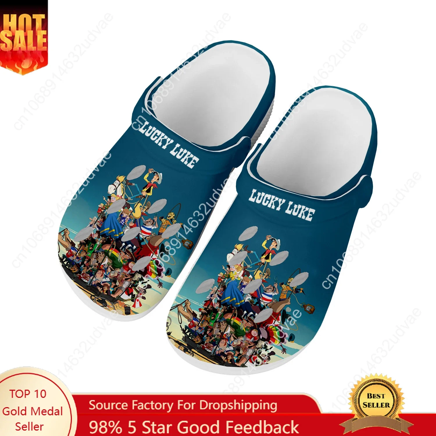 

Lucky Luke Water Shoes Mens Womens High Quality Home Garden Clogs Customizd Sandals Beach Breathable Hole Slippers