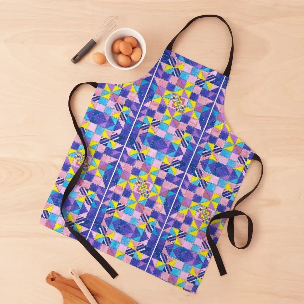 

Painted Patchwork Apron Women Kitchen Camping cleanings Women's Apron