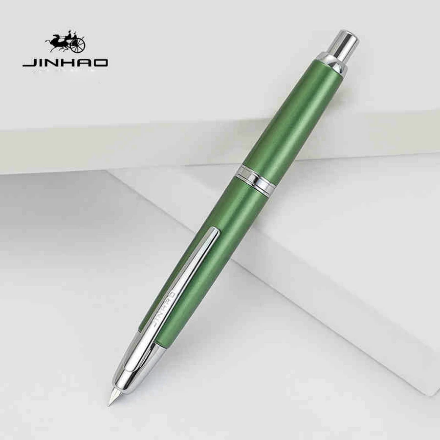 JINHAO 10 Press Fountain Pen Retractable EF/F Metal High Quality Writing Ink with Converter School Office Supplies Stationery
