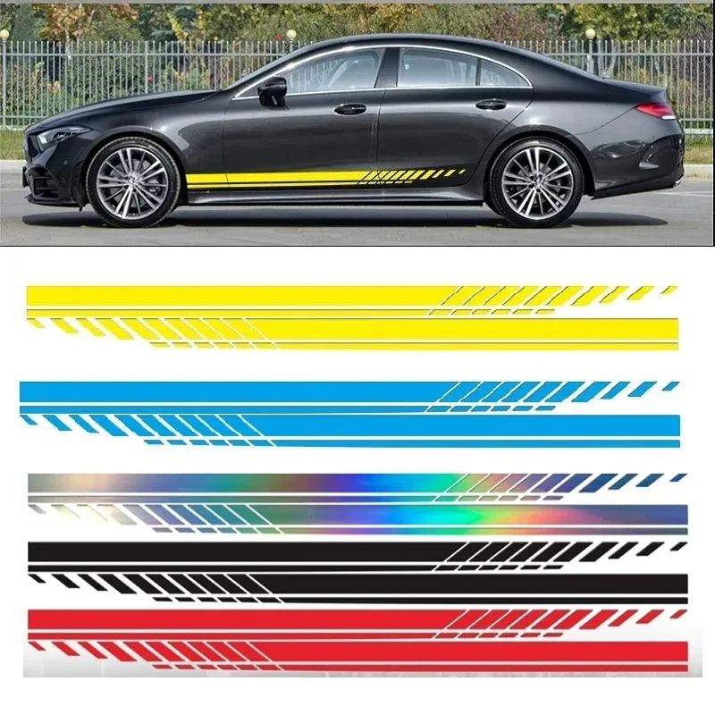 

Car Sticker Decal Sport Strips Styling Vinyl Film Side Skirt Decals Decoration Car Door Stickers Car Decoration Accessories