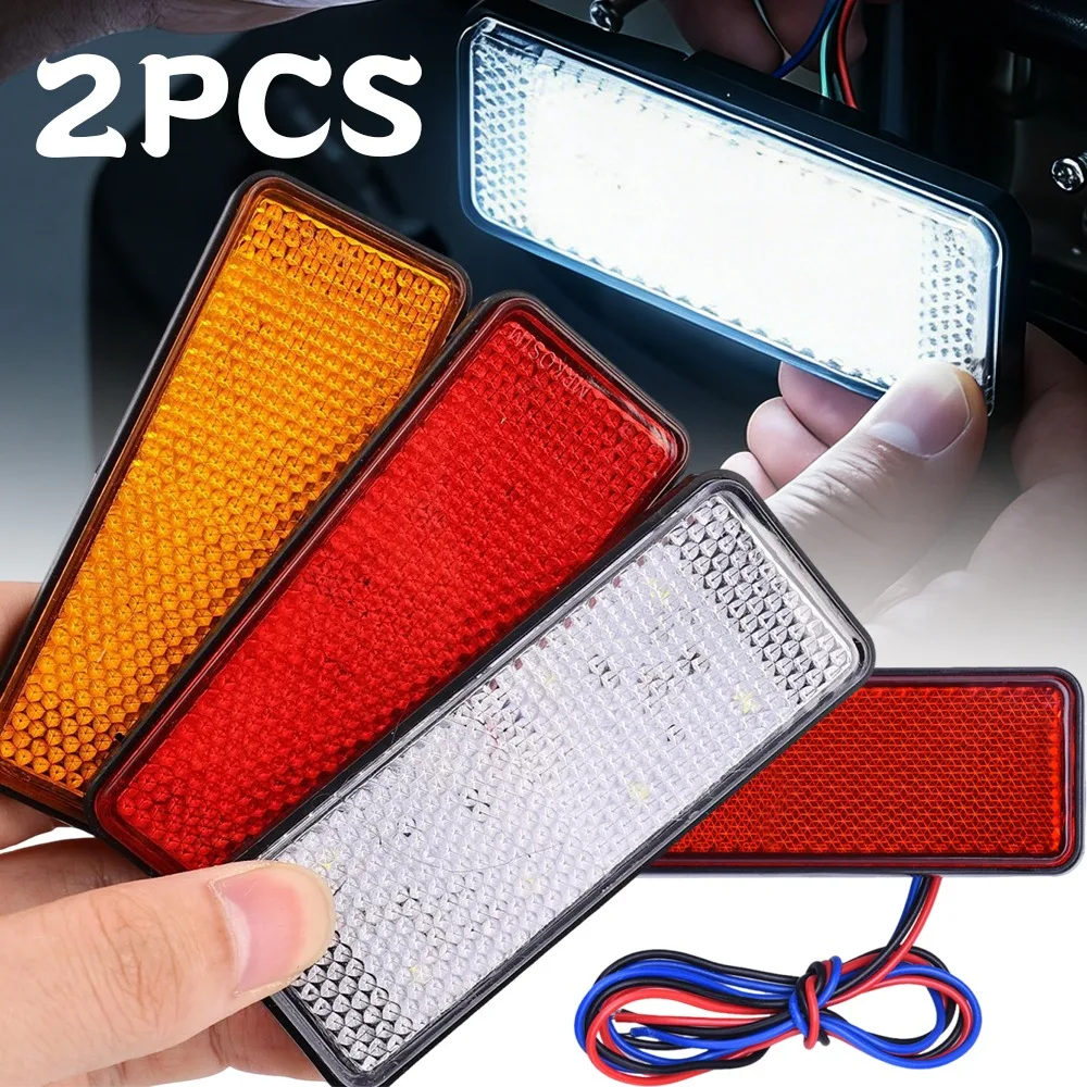 12V LED Reflector Tail Light Motorcycle Truck Trailer Turn Signal Lamp Brake Light Indicator Universal Modification Accessories