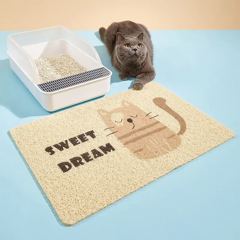 PVC cat litter mat for cats in all seasons, pet mat for cats, breathable litter box mat for outdoor splashes, pet seat cushion