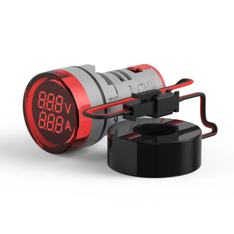 التيار المتناوب 60-500 فولت 0-100A مربع LED الفولتميتر الرقمي مقياس التيار الكهربائي 110 فولت 220 فولت الجهد الحالي متر الفولتميتر سيارة فولت أمبير تستر الكاشف #4