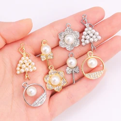 10Pcs High Quality Pearl Crystal Charm Ballerina Girl Flower Pendants For Women DIY Exquisite Elegant Earrings Necklace Jewelry