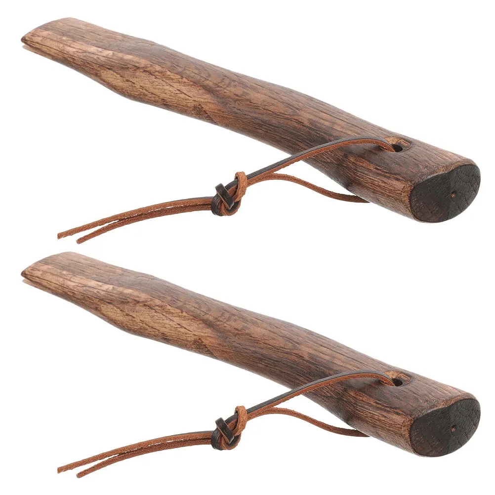 قطعتان من مقبض الفأس الخشبي القوي بديل مضاد ومريح لقطع فروع الحطب للاستخدام الخارجي #4