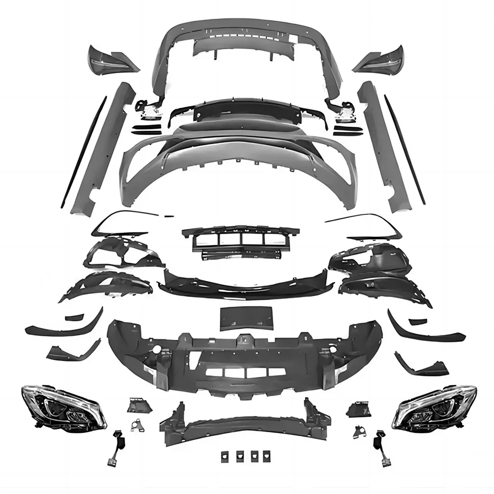 

Полный комплект кузова для Benz CLA Class W117 CLA180 CLA200 CLA250 13-18, обновление до 16-18 CLA45, передний и задний бампер, боковые юбки, фары