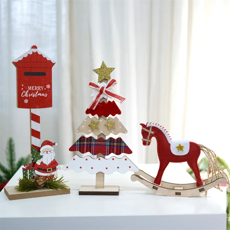 

Christmas desktop wooden decorations, home decor, festive atmosphere decoration, Christmas gifts