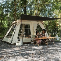 Outdoor quick-opening fully automatic 3-4 person vinyl, folding portable tent-free, windproof and rainproof