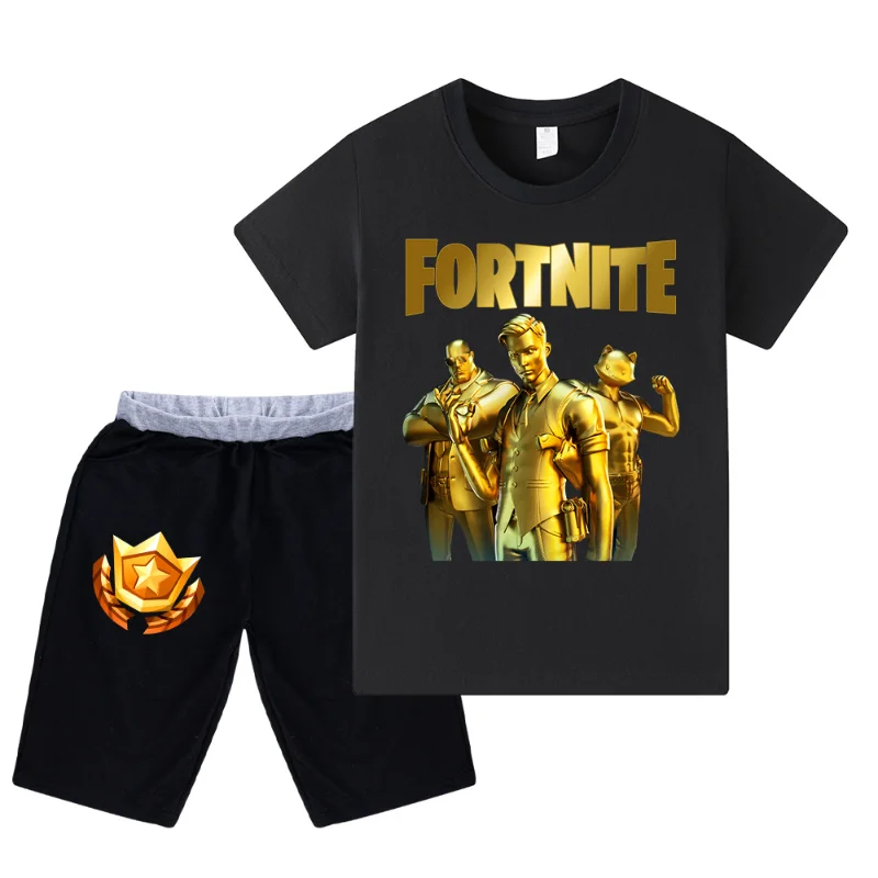 

Fortnite аниме Хэллоуин вечерние футболки комплект хлопковая одежда 2 шт. короткие топы + шорты комплект футболка спортивный костюм аниме наряды подарок