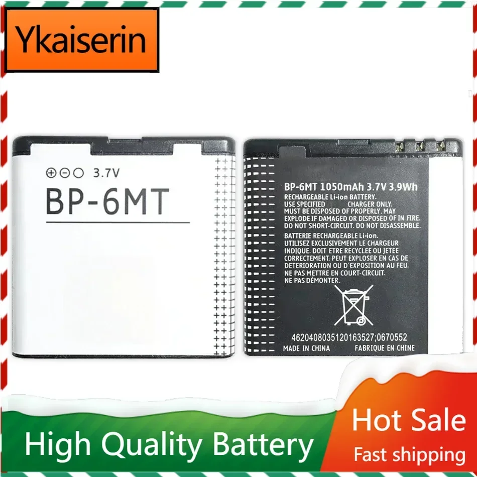 BP-6MT 1050Mah Battery for Nokia N81 N82 N81-8G E51 E51i 6720 6720C BP 6MT Portable Batteries for Cell Phone Warranty + Track NO