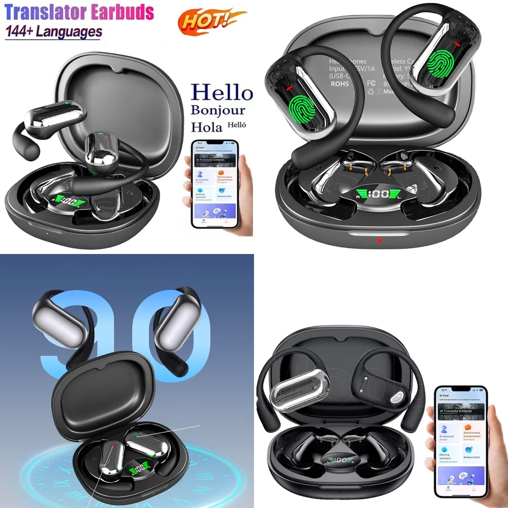

Wireless Earphones Clear Calls OWS AI Language Translation Earphone for iPhone with 144 Online Languages Real Time Earbuds New