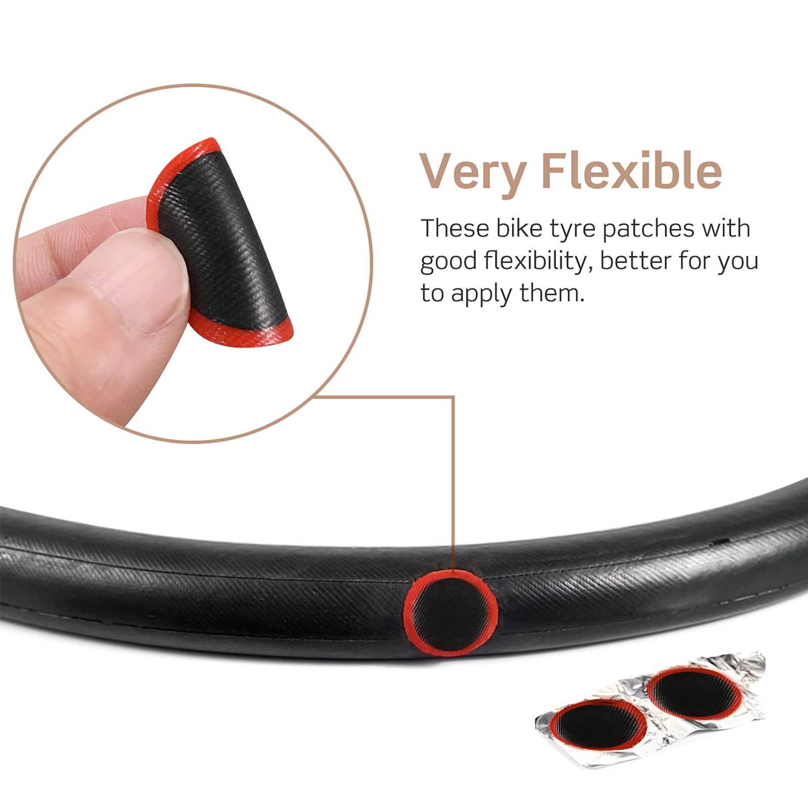 

Bicycle Tire Patch Rubber Round Patches Bike Accessories Repair Kit Inner Tube Tires Lightweight Durable Suitable All Bicycles